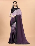 Chinon Solid Saree for Women 