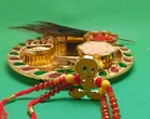 Alloy Rakhi with Greeting Card & Roli Chawal 