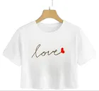 Round Neck Printed Crop T-Shirts for Women 
