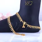 Brass Gold Plated Anklet Set 