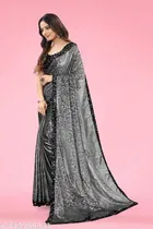 Lycra Sequence Saree for Women 