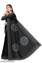 Georgette Saree for Women, Black 