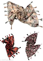 Chiffon Scarves for Women, Multicolor, Pack of 3