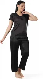 Satin Solid Night Suit for Women 