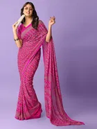 Georgette Printed Saree for Women 