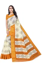 Linen Ethnic Motif Saree for Women 