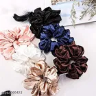 Pure Silk Scrunchies for Women, Pack of 12 
