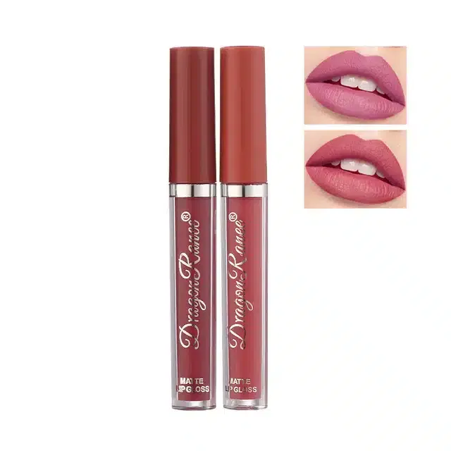 Matte Liquid Lipstick for Women & Girls (Red & Maroon, Pack of 2)