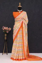 Georgette Printed Saree for Women 