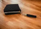 Compact Textured PU Leather Wallets for Women, Black