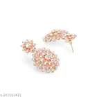 Twinkling White Diamond Rose Gold Necklace Set for Women 