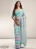 Georgette Printed Saree for Women 