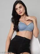 Cotton Blend Solid Padded Bra for Women 