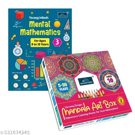 Harmony Mandala Boxx Part 2 + Mental Mathematics Part – 3 (Ages 9 to 12 Years) – Boostt logic, focus, and imagination with this perfect learning & art combo!