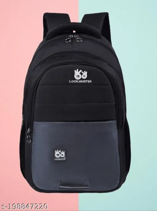 Nylon Backpack for Men & Women, Black