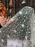 Floral Embroidered Net Dupatta for Women 