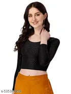 Lycra Ready Made Blouse for Women, Black 