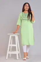 Khadi Cotton Embroidered Kurti for Women 