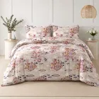 Simple Home 120TC Floral Queen Bedsheet 88x96inch Lavender