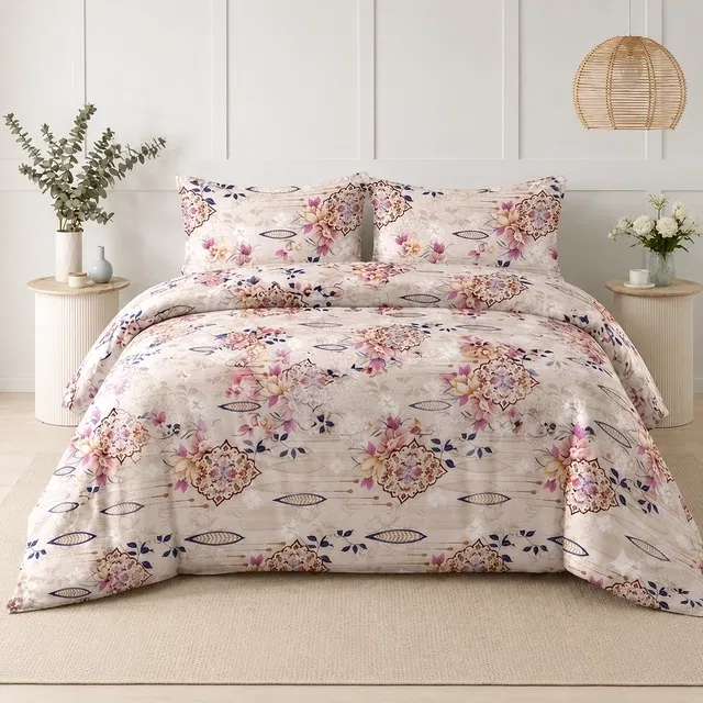 Simple Home 120TC Floral Queen Bedsheet 88x96inch Lavender
