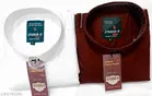 Cotton Blend Solid Shirt for Men, White & Maroon 