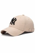 NY Embroidered Baseball Cap for Men & Women, Beige