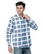 Poly Cotton Full Sleeves Chequered Shirt for Men 