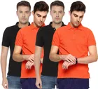 Polo Solid Cotton Blend T-shirts Pack of 4 for Men 
