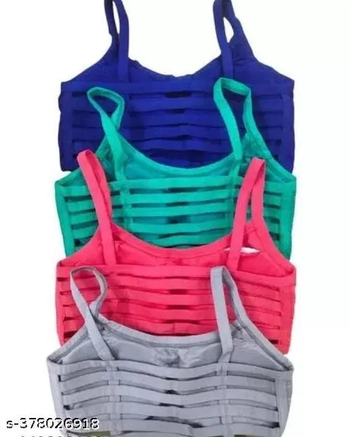Cotton Solid Bras for Women, Assorted, Pack of 4 (34B)