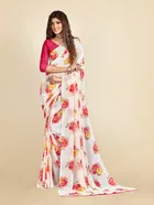 Georgette Printed Saree for Women 