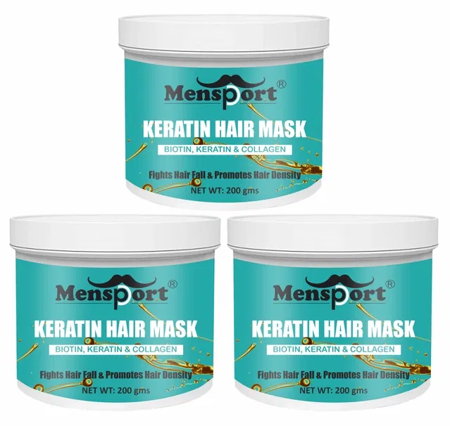Mensport Keratin Hair Mask (200 g, Pack of 3)