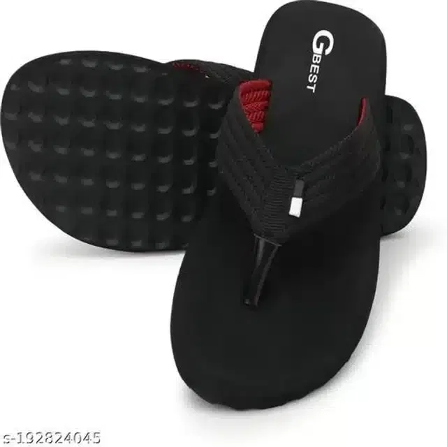 Extra Comfort Slippers for Men (Black, 8)