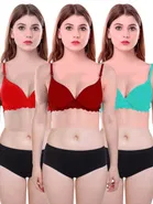 Pibu वीमेन कॉटन ब्रा पैंटी सेट 