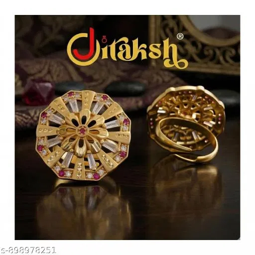Finger Ring for Men (Gold, Free Size)