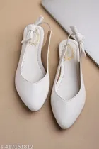 Solid Synthetic Ballerinas for Women 