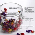 Double Wall Floral Borosilicate Glass Mug 