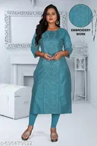 Botanical Chanderi Cotton Kurti for Women 