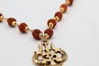 Om Trishul Rudraksha Mala With Panchmukhi Original rudraksha Gold plated mala 