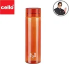 CELLO H2O Round Unbreakable Plastic Water Bottle 1 Liter, Orange