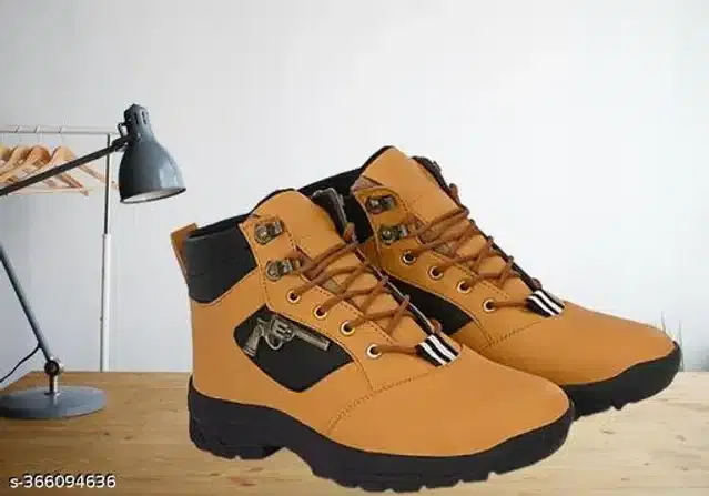 Boots for Men (Tan & Black, 7)