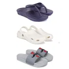 Combo of Sliders with Clogs & Slipper for Men (Multicolor, 6) (Set of 3)