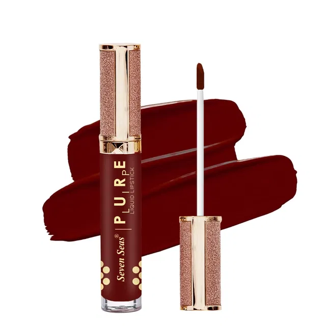 Seven Seas Liquid Lipstick for Women, Maroon Shade (8ml)