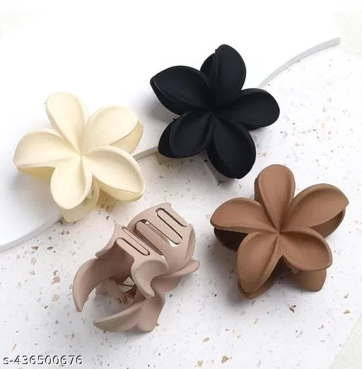 Plastic Hair Clutcher for Women & Girls (Multicolor, Pack of 4)