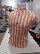 Cotton Blend Striped Shirt for Men, Multicolor 