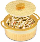 Casserole with Lid (Gold & Off White, 750 ml)