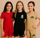 Cotton Clothing Set for Girls, Multicolour, Pack of 3 