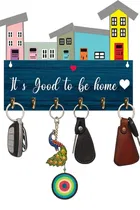 Khatu Crafts good to be home shaped MDF keyholder Yellow 10x5in