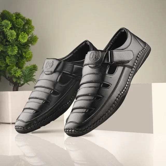 Sandals for Men (Black, 10)