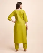 Cotton Solid Women's Kurta with Pant Set 
