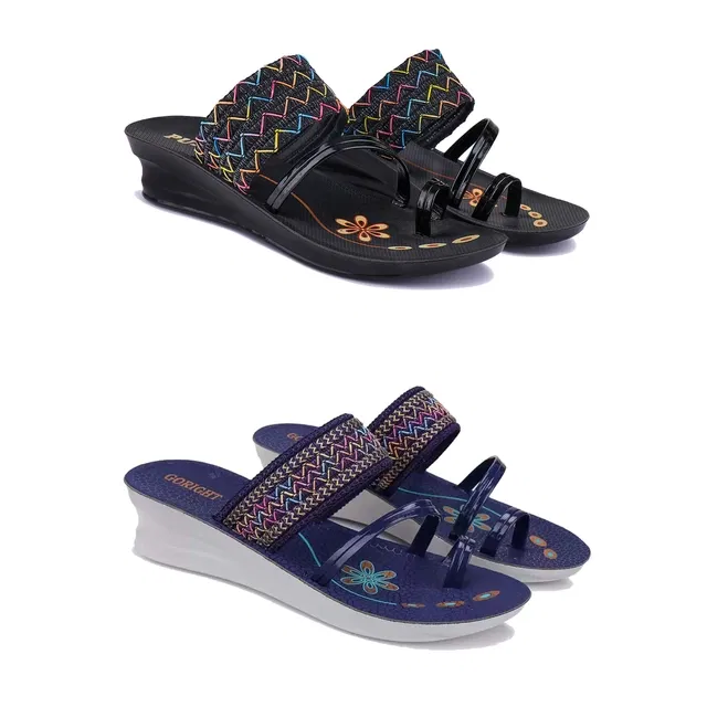 Heels for Women (Multicolor, 6) (Set of 2)